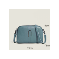 (1118)Bolsa feminina de couro legitimo, com zíper duplo, bolsa prática com alça de pulso, alça crossbody, retrô