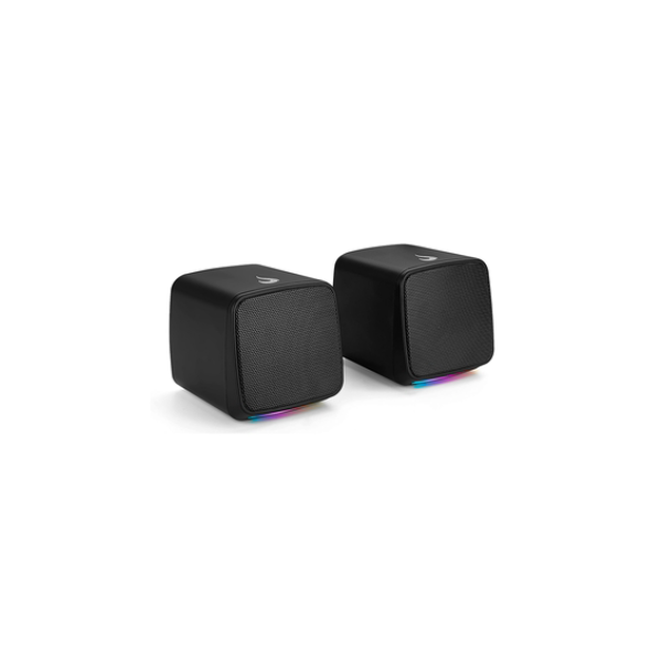 Caixa de Som Gamer Rise Mode Aura Sound S1, RGB Rainbow, 3W*2, Preto - RM-SP-01-RGB