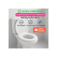 Assento Tampa Sanitário Vaso Oval Almofadado Atlas Primafer Branco