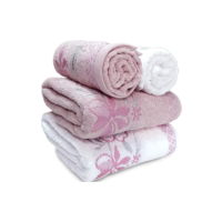 Jogo Banho Karsten Yuna 100% Algodão Barra Floral Macia 4 Pç