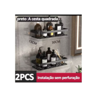 Kit com 2 SUPORTE PARA SHAMPOO PARA USO NO BANHEIRO NA PAREDE de alumínio suporte organizador
