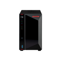 Storage Asustor NAS Nimbustor 2 AS5402T, Sem Disco, 2 Baias HDD e 4 Slot M.2 SSD NVMe, CPU Quad-Core 2.0GHz, 4GB DDR4, Preto - AS5402T
