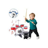 Atentu Mini bateria infantil atentu banquinho brinquedo com 5 tambores vermelho