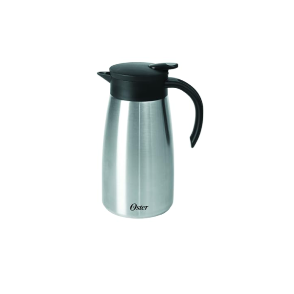 OSTER GARRAFA TÉRMICA EM AÇO INOX 1000ML CASSELBECK– CORPO E CÁPSULA EM AÇO INOXIDÁVEL E TAMPA COM ALÇA EM BAQUELITE