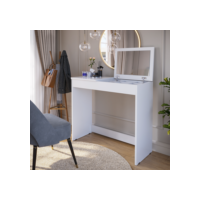 Penteadeira Escrivaninha com Espelho e Porta Joias Paris Branco Quarto Meninas - G4 Magazine