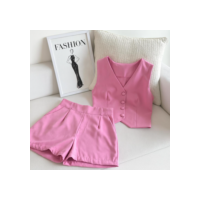 Conjunto Feminino Alfaiataria Luxo - Colete e Short Elegante