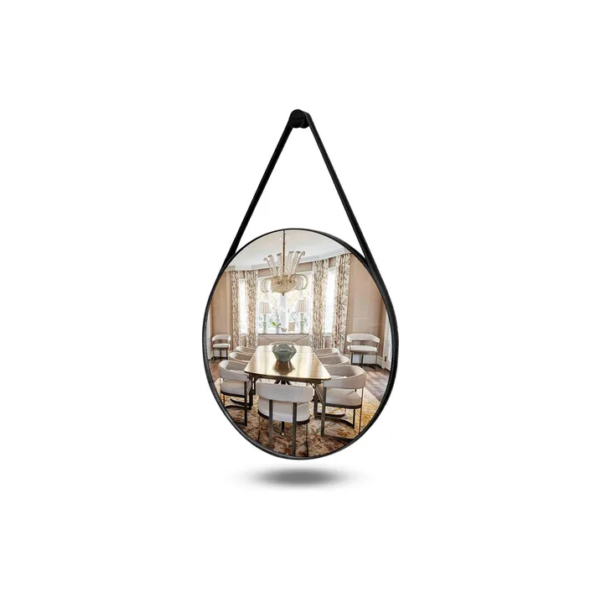 Espelho Adnet De Parede Escandinavo 60cm Com Suporte Cor Preto - Ideal como Espelho Para Banheiro, Sala ou Quarto. Redondo e Grande, Perfeito para Penteadeira e Maquiagem
