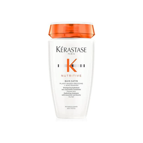 Kérastase Nutritive Bain Satin, Shampoo Hidratante para Cabelos Secos, Nutrição Intensa, Brilho, Maciez, Fortalecimento e Revitalização da Fibra Capilar, 250ml