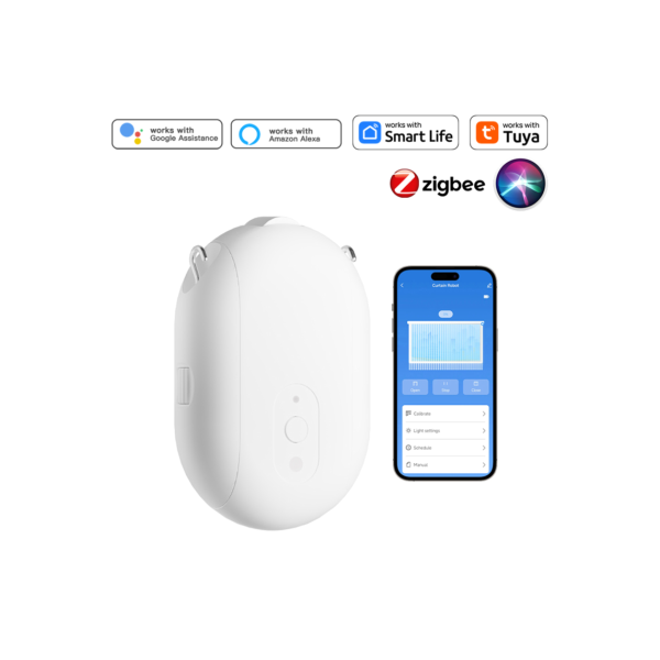 Tuya inteligente zigbee cortina motor com ganchos para t u ferroviário inteligente cortina empurrador robô suporte siri google casa alexa controle de voz