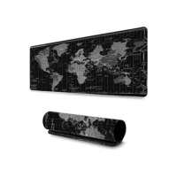 Mouse Pad Gamer Profissional Grande Confortavél Anti Derrapante 90x40 - Mapa Mundi Preto