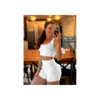 Conjunto Academia Short Bolso Top Duplo Regata Poliamida Corrida Crossfit Roupa de Academia Feminina