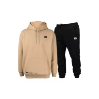 Conjunto De Frio Moletom Com Capuz Canguru Flanelado Preto
