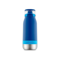Garrafa de água infantil de aço inoxidável isolada a vácuo Emma com palha, 400 ml, azul touch down