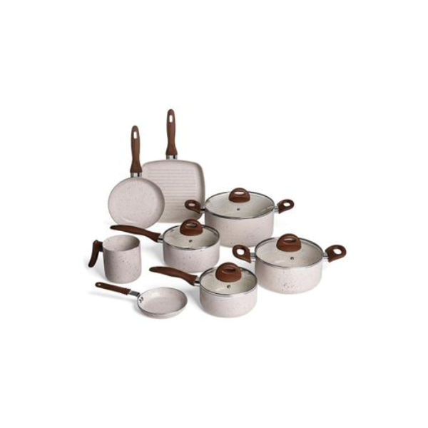 Jogo de Panelas Antiaderente Life Smart Plus 8 Peças Vanilla Brinox - BRINOX ES