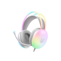 Headset Gamer Fone de ouvido Gamer iluminação LED RGB Branco Para PC Notebook Computador PS4 X-ONE
