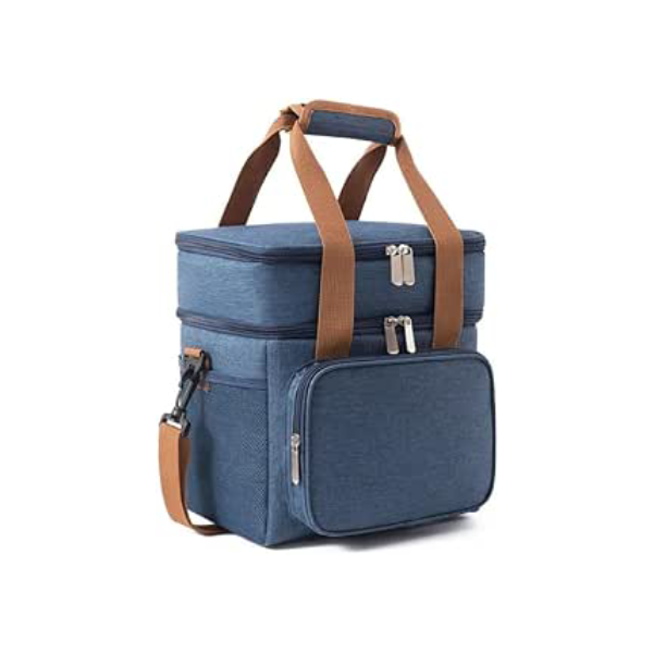 Bolsa Térmica Grande Espaçosa Dois Compartimentos Lancheira Para Marmita, Passeio, Escola, Faculdade, Trabalho Bolsa Para Marmita, PREMIUM (Azul)