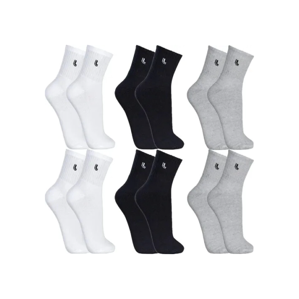 Kit 6 Meias Cano Médio Adulto Algodão Lupo Sport