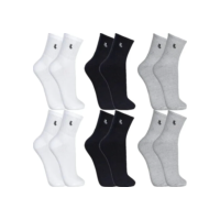 Kit 6 Meias Cano Médio Adulto Algodão Lupo Sport