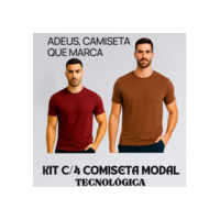 Kit 4 Camiseta Modal Tech T-Shirts Masculina 2x mais macia que o algodão Cores Aleatórias