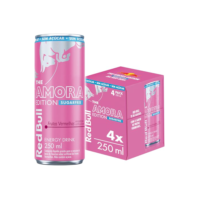 Pack de 4 Latas Red Bull Energético, Amora Edition, Frutas Vermelhas, Sem Açúcar 250ml