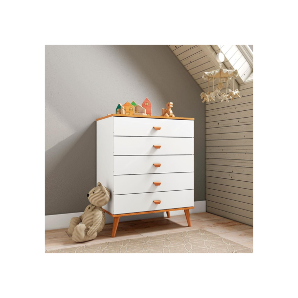 Cômoda Infantil Bartira Ternura com 5 Gavetas e 70,8 cm de Largura
