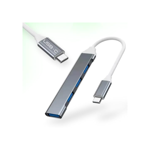 Genérico | Adaptador Hub USB | Multiporta USB | USB Dock Station 4x1 | 4 Portas USB 3.0 Entrada USB C - Premium Aluminium