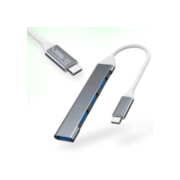 Genérico | Adaptador Hub USB | Multiporta USB | USB Dock Station 4x1 | 4 Portas USB 3.0 Entrada USB C - Premium Aluminium