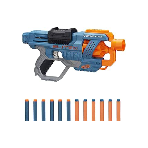 Nerf, Lançador de Dardos, Elite 2.0, Commander RD-6 - Tambor Giratório, Inclui 12 Dardos - A partir de 8 Anos