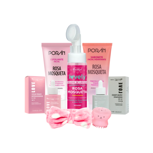 Kit skincare completo rosa mosqueta rotina de cuidados