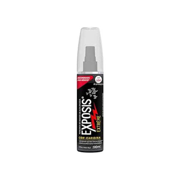 Exposis Extreme, Repelente de Mosquitos com Icaridina, Spray, Alta eficácia, Até 10h de Proteção, A Partir dos 6 Meses, Hipoalergênico e sem perfume, Testado dermatologicamente, 100ml