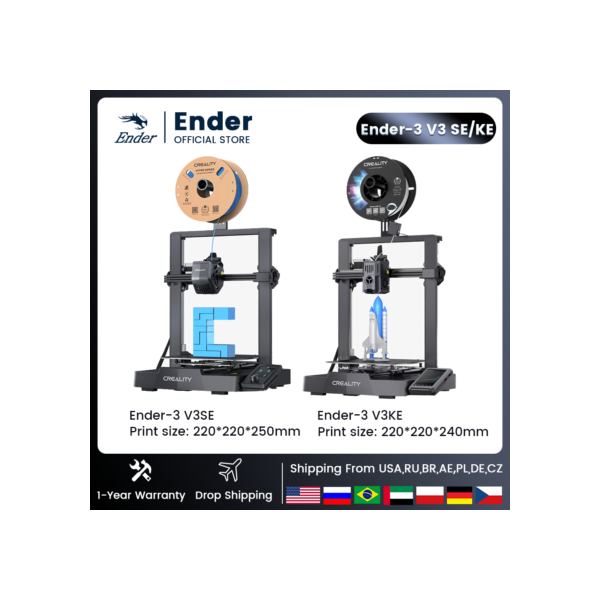 Creality Impressoras FDM de alta velocidade, 3D Ender-3 V3 KE SE, versão atualizada, clássicos Ender-3 Series, PLA