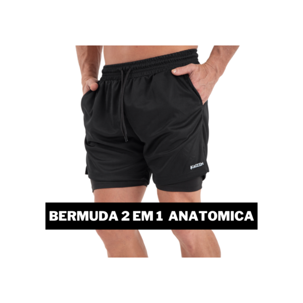 Shorts Masculino 2 em 1 Com proteção Uv+20 sport revolution bermuda para treinar sports