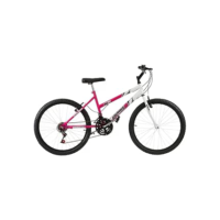 ULTRA BIKE Bicolor Feminina Aro 24,18 Marchas Rosa/Branco