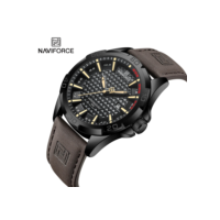 NAVIFORCE-Relógio de pulso quartzo de couro impermeável masculino, relógio masculino, casual, esportivo, militar, calendário, negócios, homem