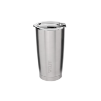 WOLFF - Copo Térmico de Aço Inox Parede Dupla Com Tampa 600ml Prata - Para Viagem - Mantém a Bebida na Temperatura Ideal