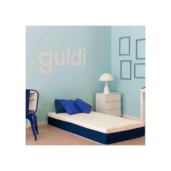 Colchão Solteiro Mola Ensacada Guldi Firme (25x88x188) Azul e Branco