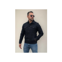 Jaqueta Jeans Masculina Sarja Bolsos Funcionais Resistente