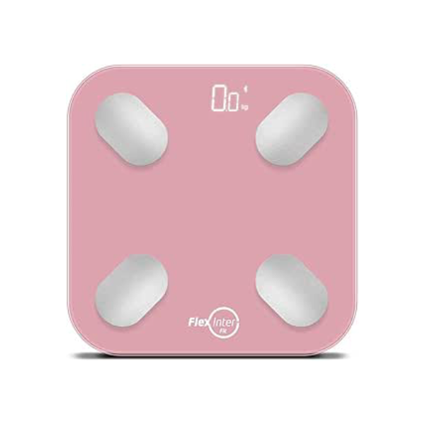 Balança Digital Smart Corporal Com Bioimpedância APP Android/IOS Rosa- FlexInter