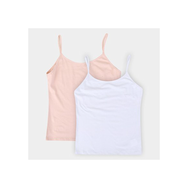 Kit Regata Abrange Básica Feminina - Rosa+Branco