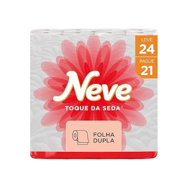 Neve Papel Higiênico Toque de Seda, 30m, Leve 24 Pague 21