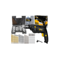 Furadeira De Impacto 550w 3/8 10mm The Black Tools Com Kit 300 Peças Brocas E Buchas