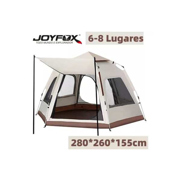 Barracas hexagonais extragrandes Joyfox Camping Iglu 5 a 8 Lugares Automático 280 x 280 x 155cm