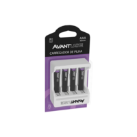 Kit Carregador Usb + 4 Pilhas Recarregável Palito AAA 3A 1.2v 1000MAH Cod: 408260015 Avant Use