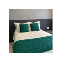 Kit Peseira de Tricot + 2 Capas de Almofada para Cama e Sofá Casal Padrão, Quenn e King Decoração FI