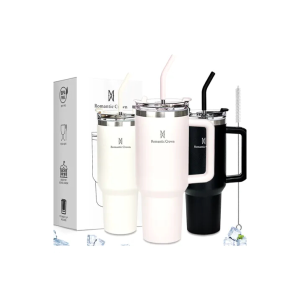 Copo Térmico Gigante 1,2l Inox Com Tampa E Inox Canudo