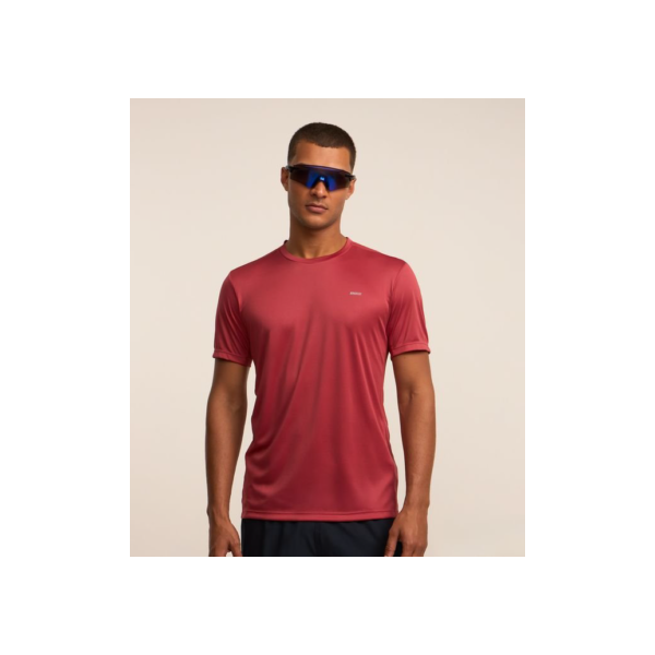Camiseta Esportiva em Tecnologia Dry com Recortes e Detalhes Refletivos Vermelho