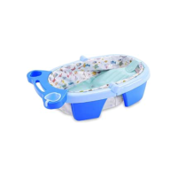 MaxiBaby Banheira de Bebê Inflável e Portátil AirPlus, Dobrável, capacidade 36 litros, Base Antiderrapante e Bandeja Removível (Até 18kgs), Azul