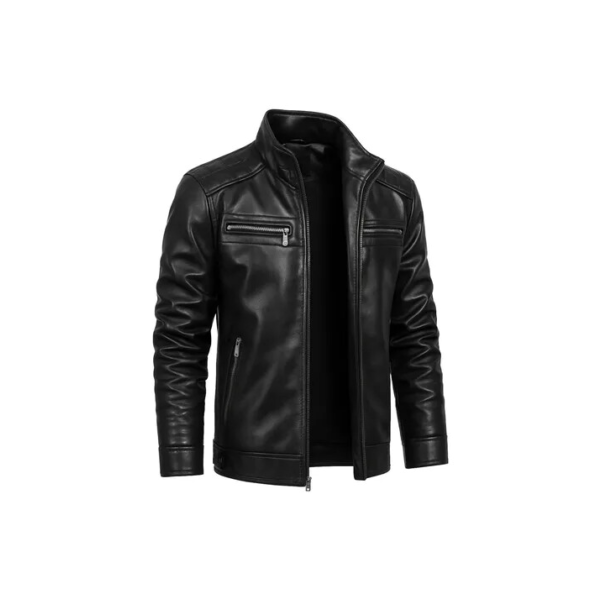 Jaqueta De Couro Masculina Casaco Blusa De Frio Impermeavel