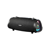 Basike Caixa de Som Bluetooth Portátil 100W RMS (Pico 160W), TWS Estéreo Hi-Fi, Bluetooth 5.3, Microfone, RGB, Modos EQ, IPX6, 12h de Bateria para Casa, Festa e Uso Externo – Preto