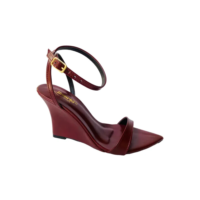 Sandália Feminina Salto Alto Anabela 9 Cm Confortável Luxo